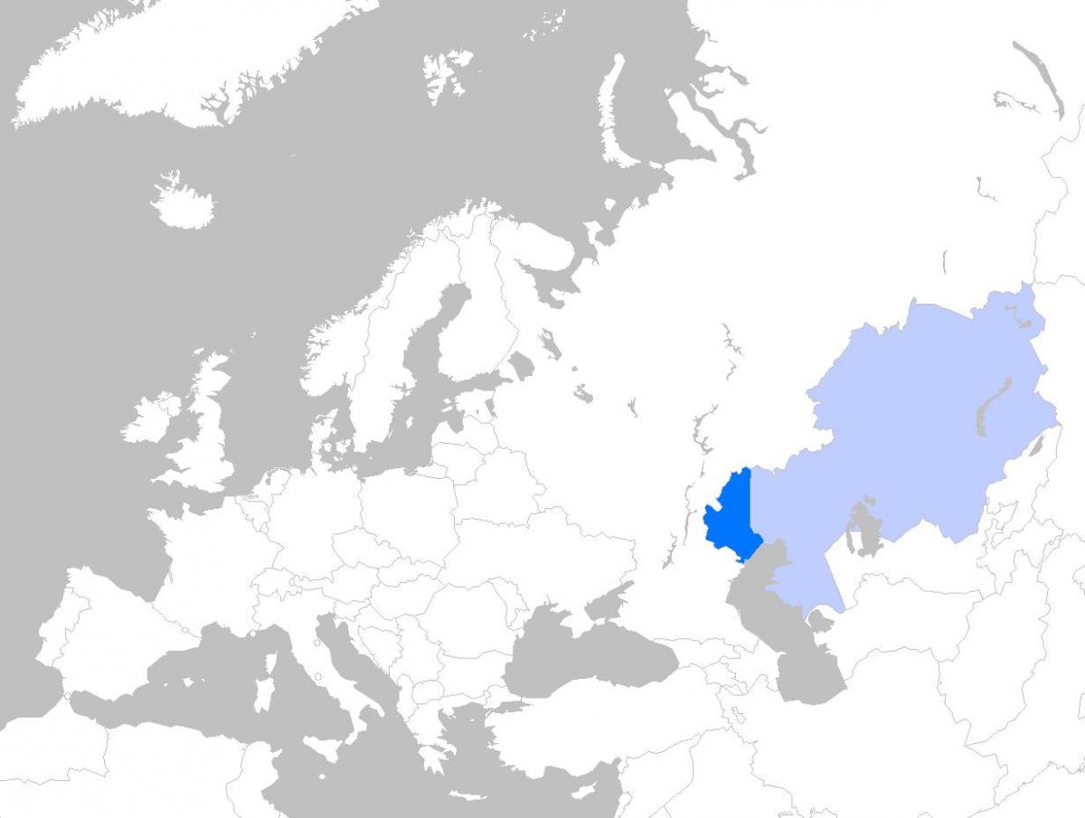 mapa Kazachstan európe