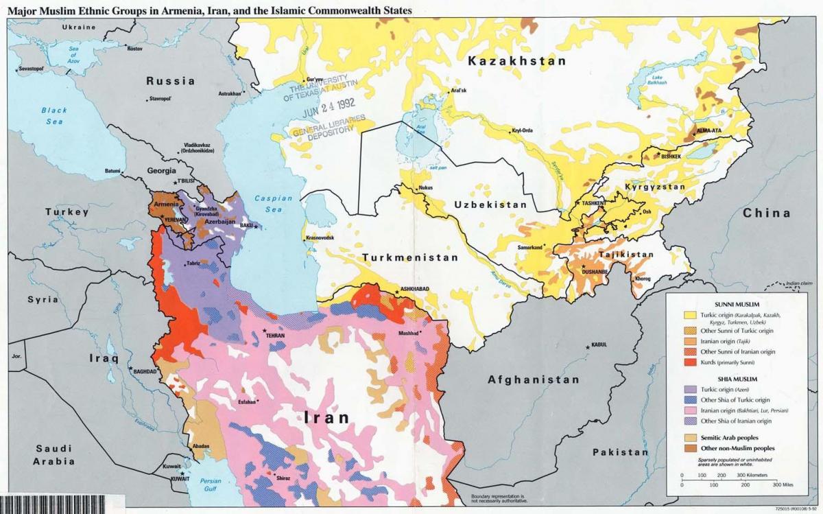 mapa Kazachstan náboženstvo