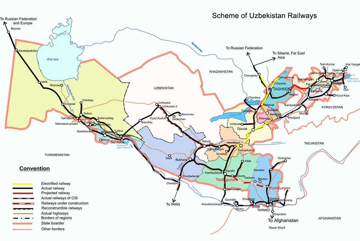 Kazachstan vlak mapu