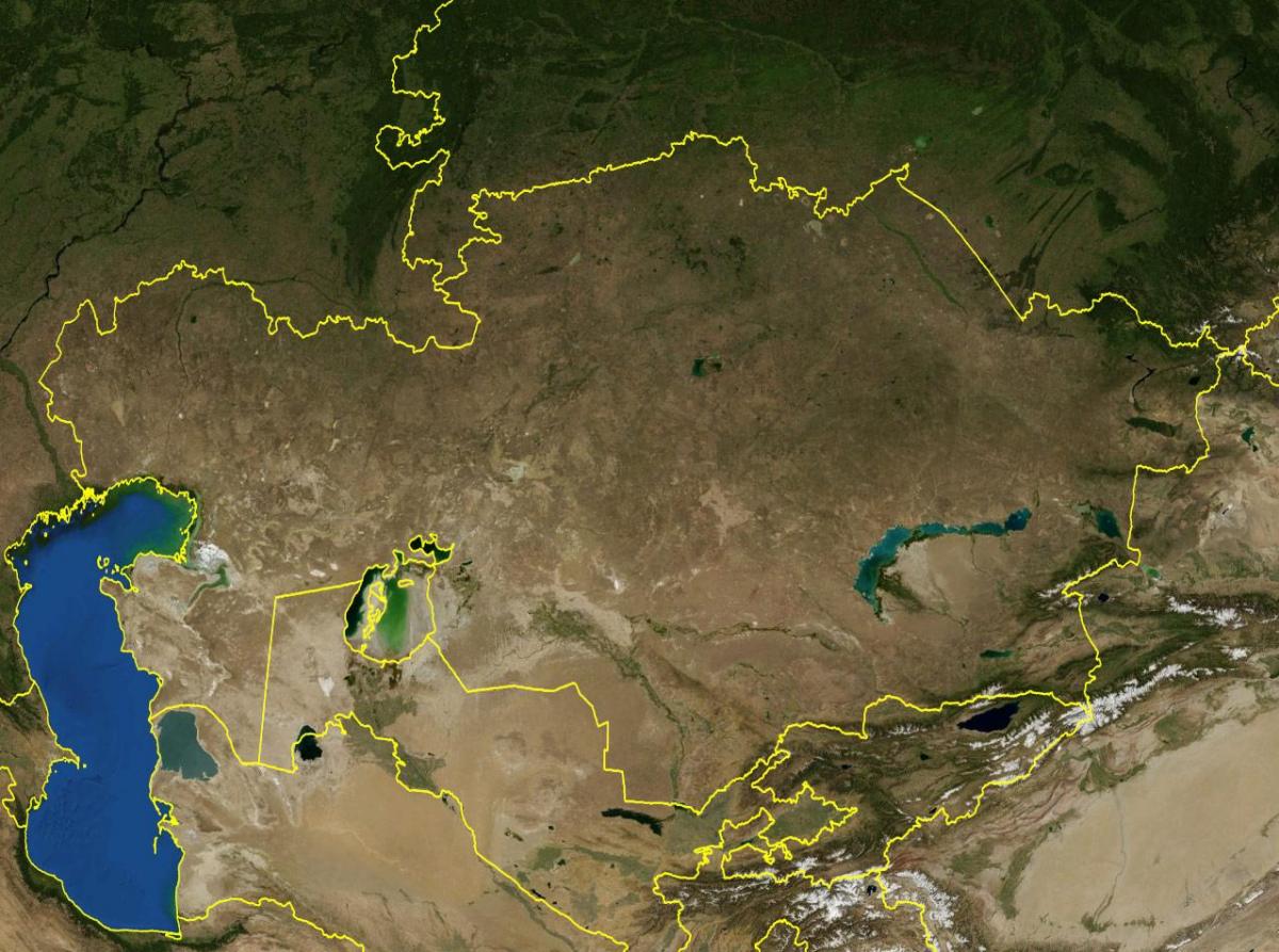 mapa Kazachstan topografické
