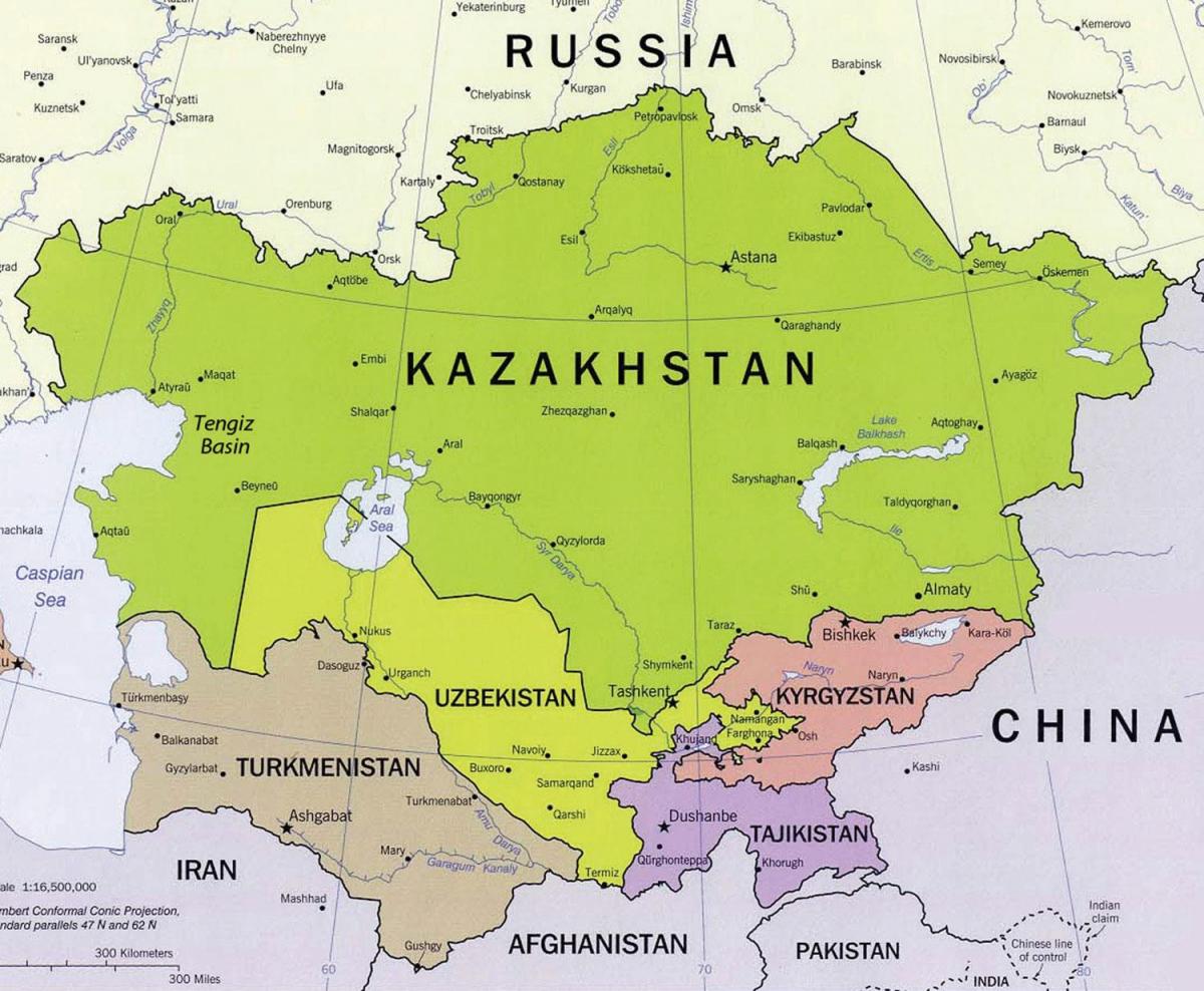 mapa tengiz Kazachstan