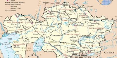 Mapa Kazachstan politické