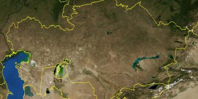 Mapa Kazachstan topografické
